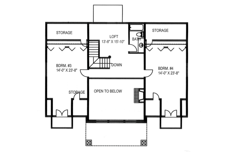 Dream House Plan - Floor Plan - Upper Floor for Craftsman House Plan #117-841 - 4 bed, 3.5 bath
