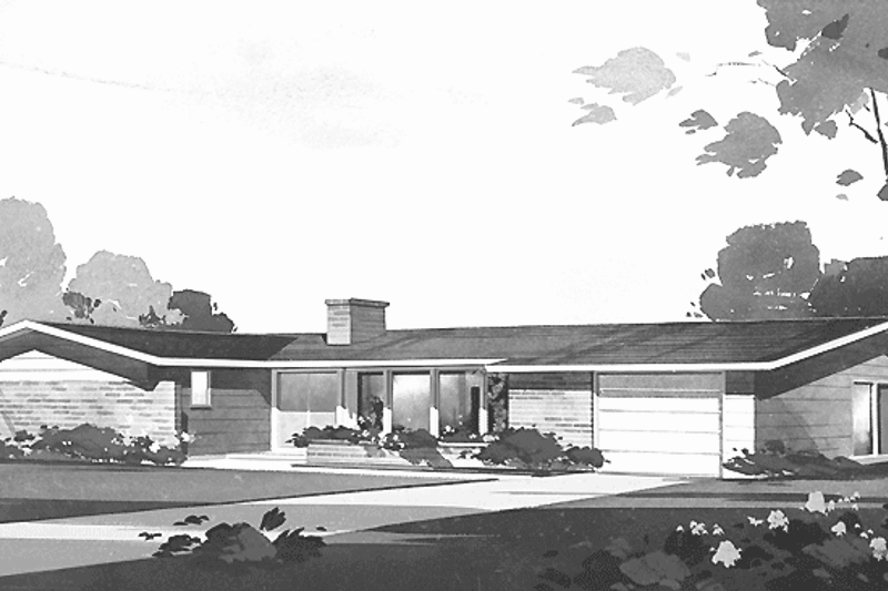 House Blueprint - Ranch Exterior - Front Elevation Plan #72-487