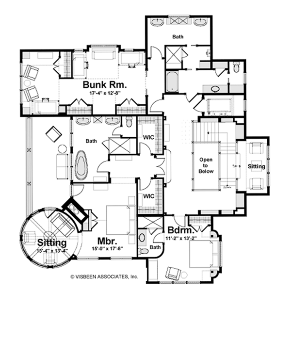 Craftsman Floor Plan - Upper Floor Plan #928-232