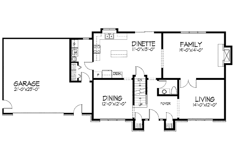 Home Plan - Floor Plan - Main Floor for Traditional House Plan #51-880 - 4 bed, 2.5 bath
