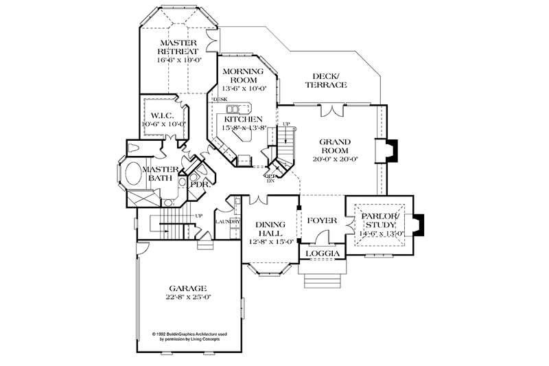 Home Plan - Floor Plan - Main Floor for Country House Plan #453-125 - 4 bed, 3.5 bath