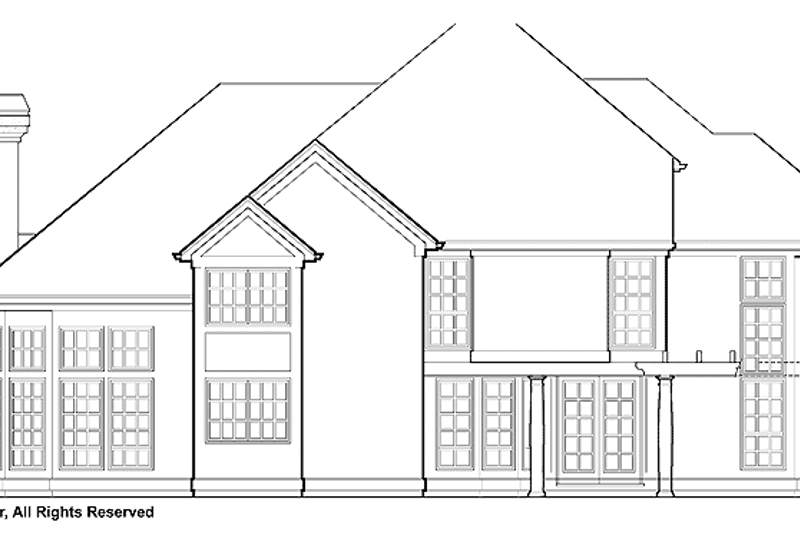 Architectural House Design - Exterior - Rear Elevation for Country House Plan #48-725 - 4 bed, 4 bath