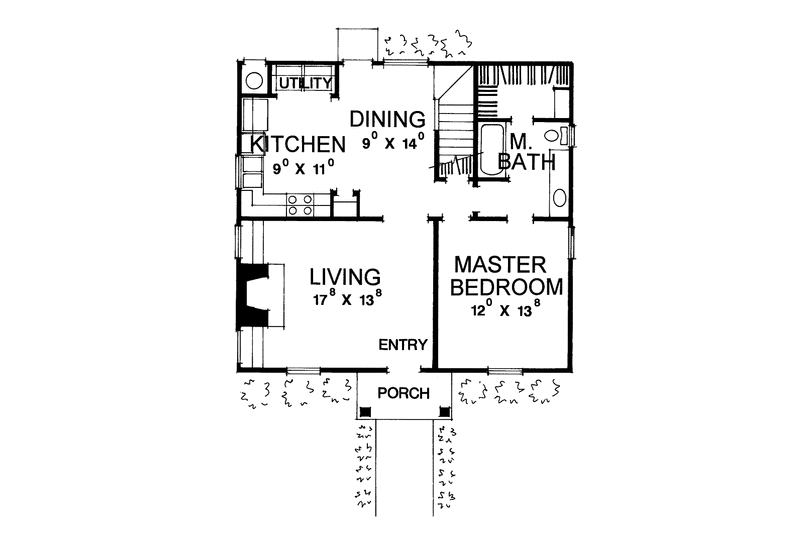Home Plan - Floor Plan - Main Floor for Classical House Plan #472-22 - 3 bed, 2 bath