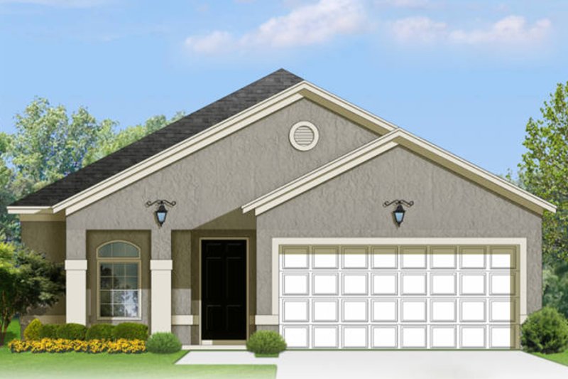 Home Plan - Exterior - Front Elevation 4 for Adobe / Southwestern House Plan #1058-95 - 3 bed, 2 bath