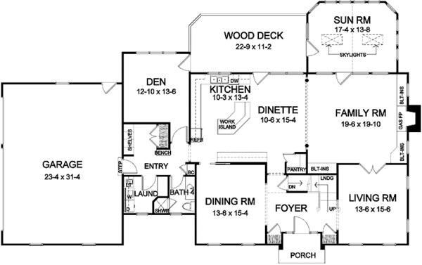 Home Plan - Traditional Floor Plan - Main Floor Plan #328-455