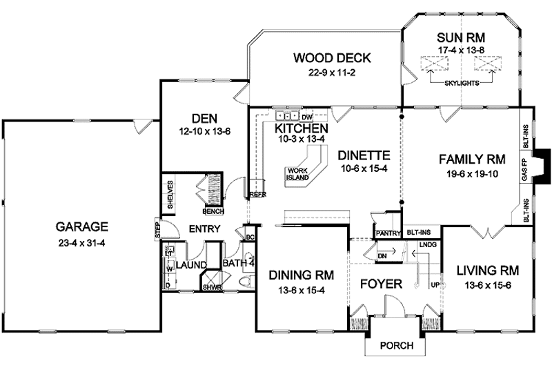 Home Plan - Floor Plan - Main Floor for Traditional House Plan #328-455 - 4 bed, 4 bath