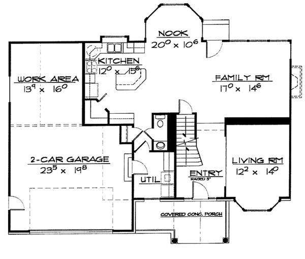 House Blueprint - Traditional Floor Plan - Main Floor Plan #308-255