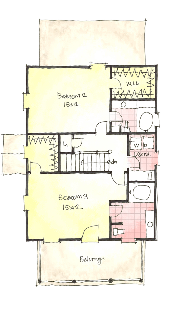 House Design - Colonial Floor Plan - Upper Floor Plan #1053-38