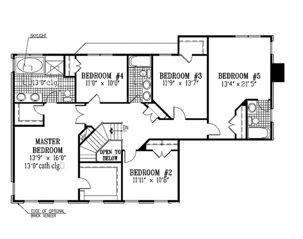 Home Plan - Classical Floor Plan - Upper Floor Plan #953-26