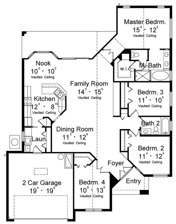 Architectural House Design - Mediterranean Floor Plan - Main Floor Plan #417-830