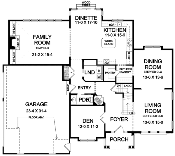Home Plan - Traditional Floor Plan - Main Floor Plan #328-348