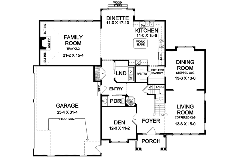 Home Plan - Floor Plan - Main Floor for Traditional House Plan #328-348 - 4 bed, 3.5 bath