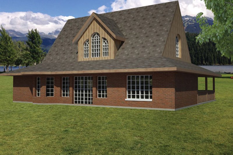 House Blueprint - Exterior - Rear Elevation 1 for Colonial House Plan #1061-16 - 3 bed, 2 bath