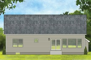 Exterior - Rear Elevation for Ranch House Plan #1010-178 - 2 bed, 2 bath