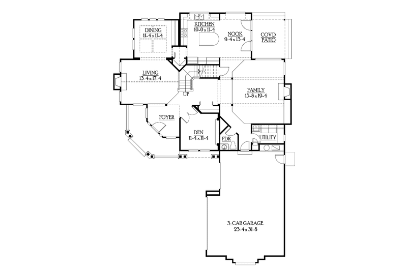 Home Plan - Floor Plan - Main Floor for Craftsman House Plan #132-318 - 3 bed, 2.5 bath