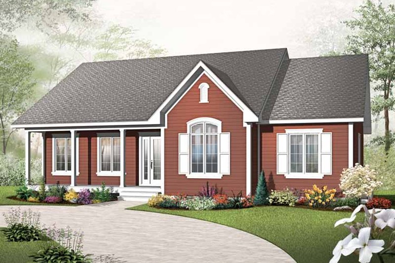 Home Plan - Exterior - Front Elevation 3 for Country House Plan #23-2499 - 3 bed, 1 bath
