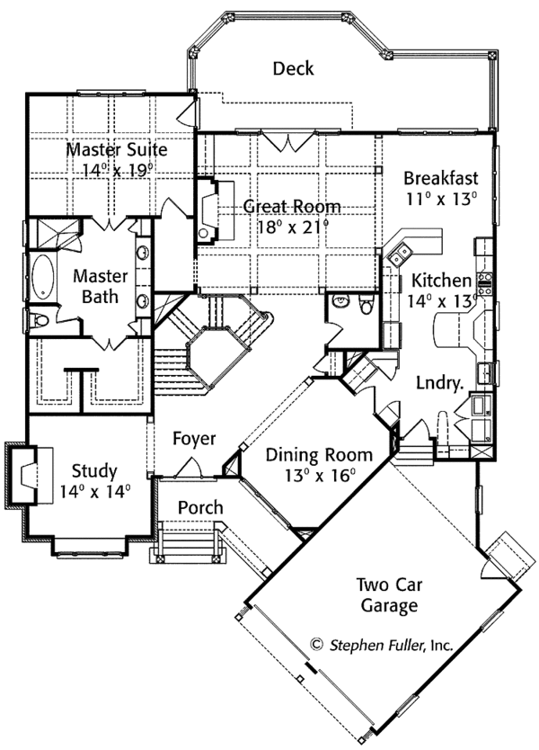 House Plan Design - Colonial Floor Plan - Main Floor Plan #429-355
