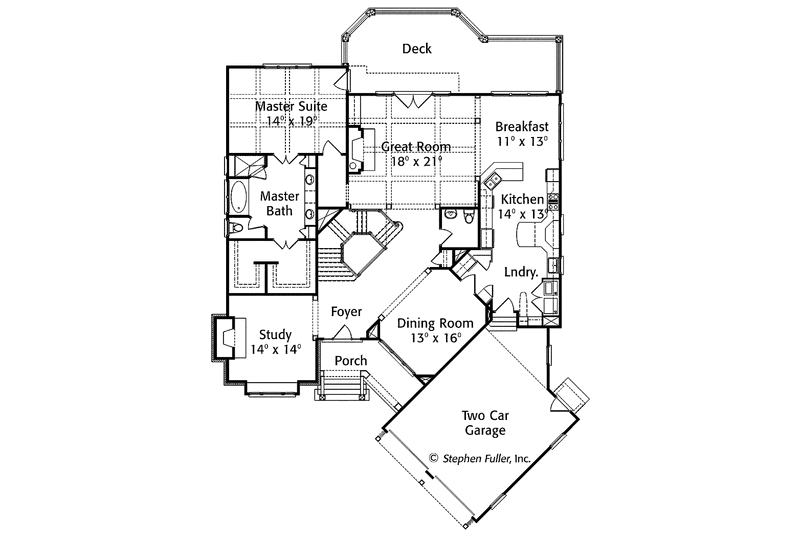 Home Plan - Floor Plan - Main Floor for Colonial House Plan #429-355 - 3 bed, 3.5 bath