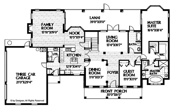 Dream House Plan - Classical Floor Plan - Main Floor Plan #999-49