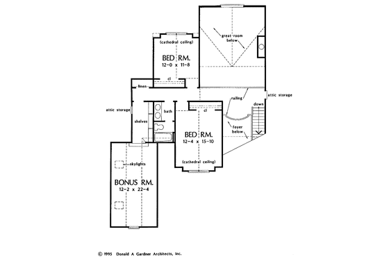 Floor Plan - Upper Floor for Traditional House Plan #929-229 - 4 bed, 3 bath