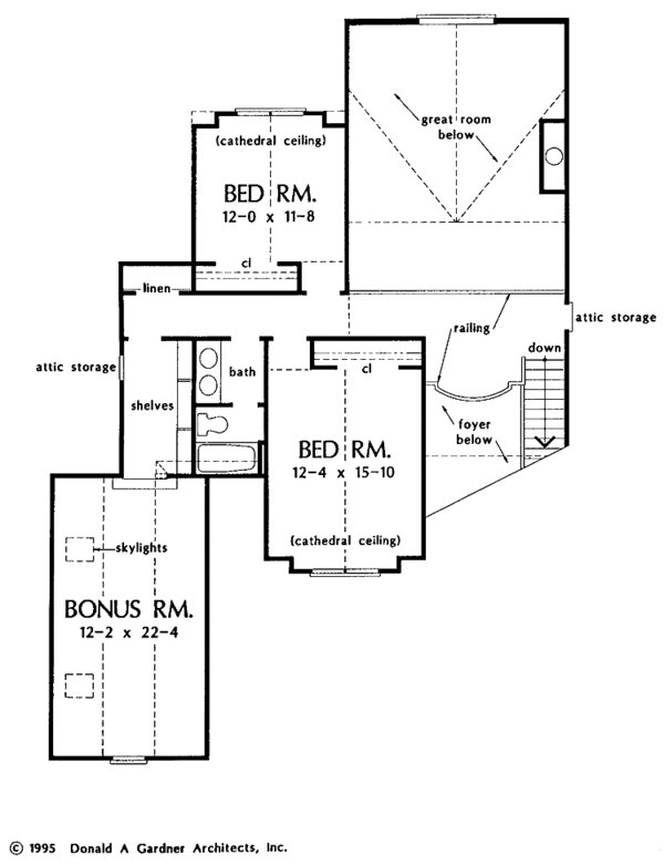 Traditional Floor Plan - Upper Floor Plan #929-229