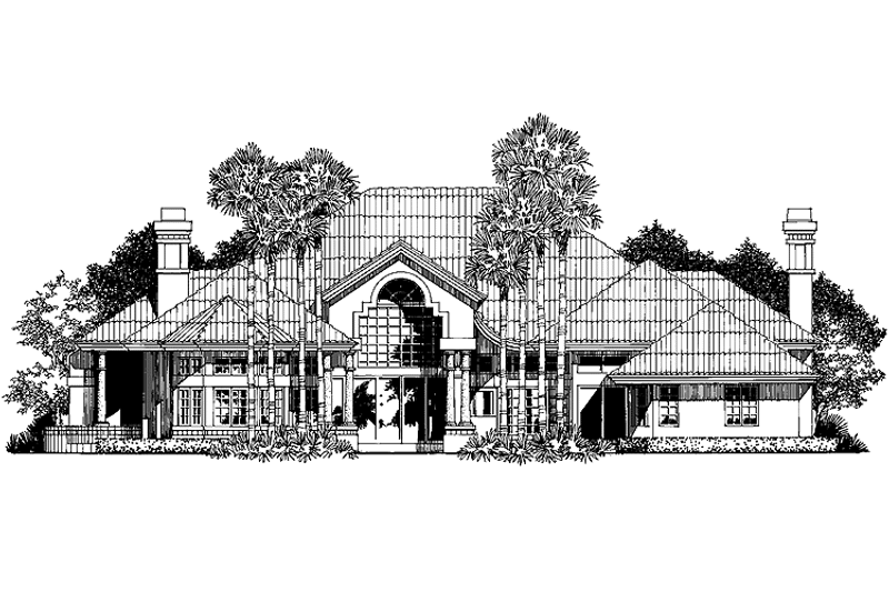 Home Plan - Exterior - Rear Elevation for Mediterranean House Plan #930-39 - 3 bed, 3.5 bath