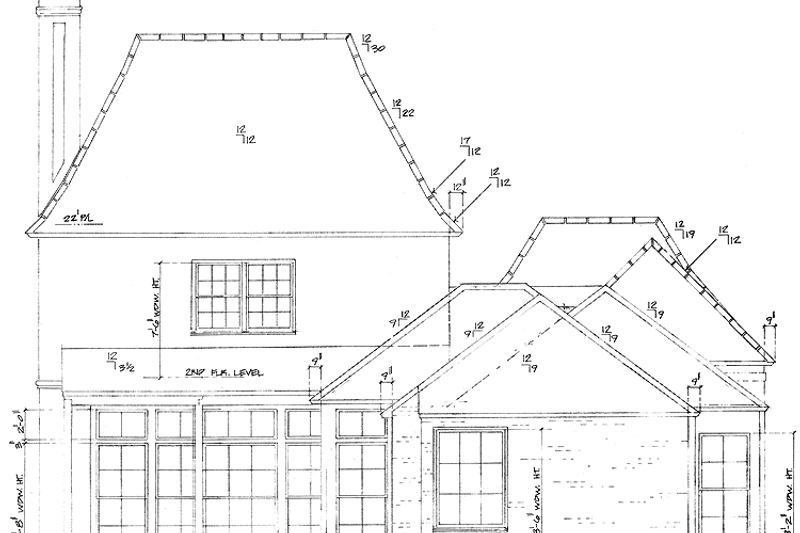 House Plan Design - Exterior - Rear Elevation for Country House Plan #301-135 - 3 bed, 2.5 bath