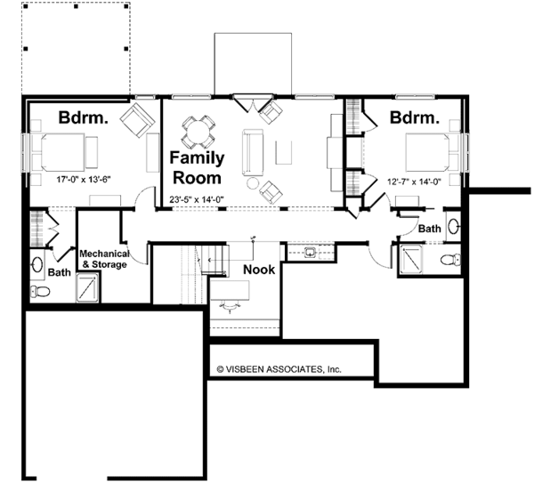House Design - Craftsman Floor Plan - Lower Floor Plan #928-80