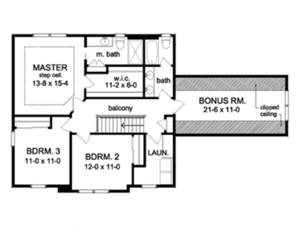 Dream House Plan - Colonial Floor Plan - Upper Floor Plan #1010-47