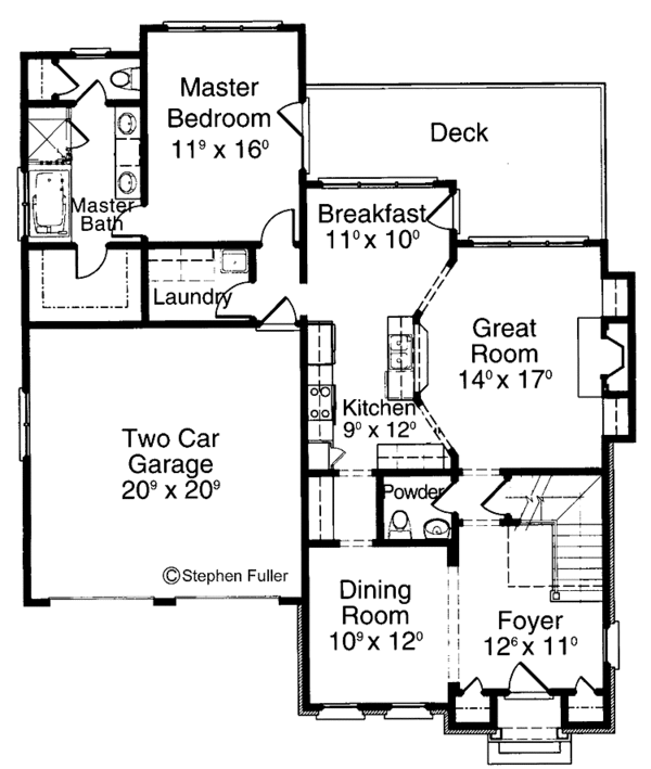 House Plan Design - Colonial Floor Plan - Main Floor Plan #429-235