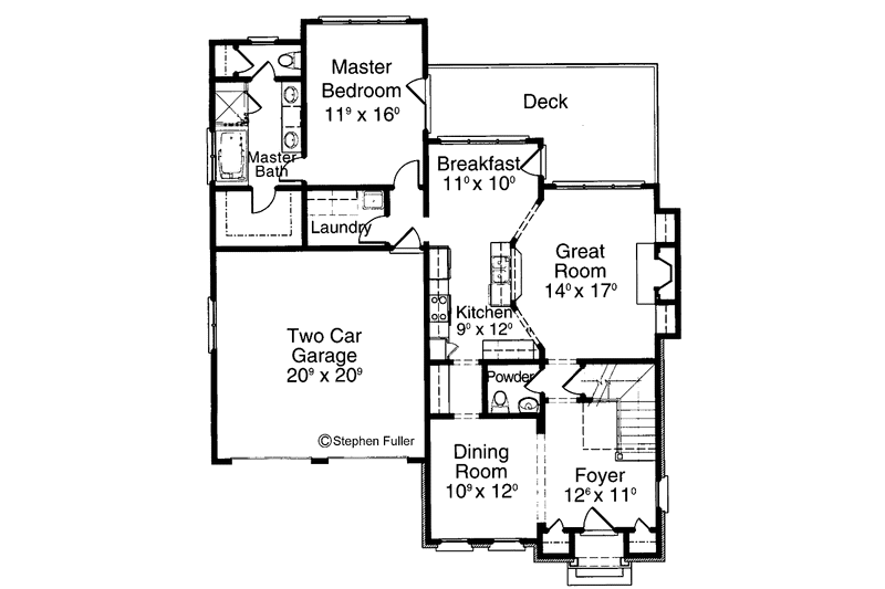 Dream House Plan - Floor Plan - Main Floor for Colonial House Plan #429-235 - 4 bed, 3.5 bath