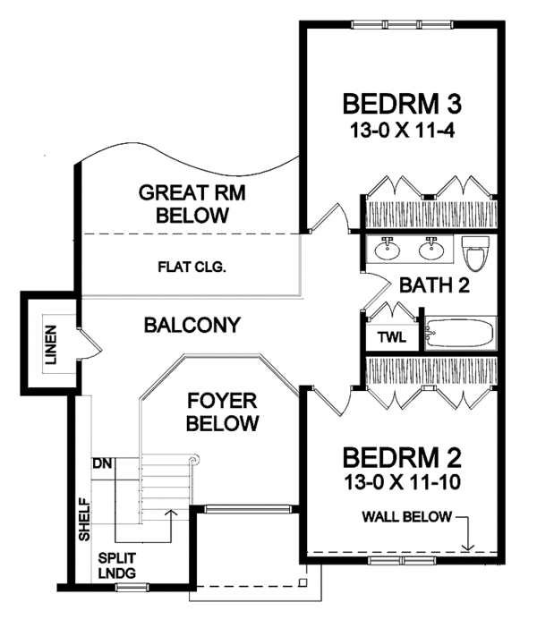Home Plan - Traditional Floor Plan - Upper Floor Plan #328-339