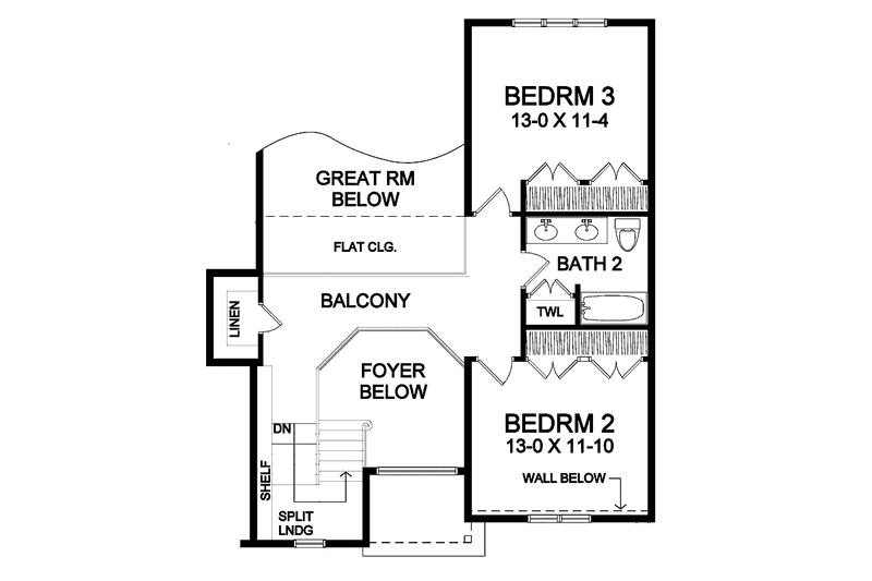 Home Plan - Floor Plan - Upper Floor for Traditional House Plan #328-339 - 3 bed, 2.5 bath