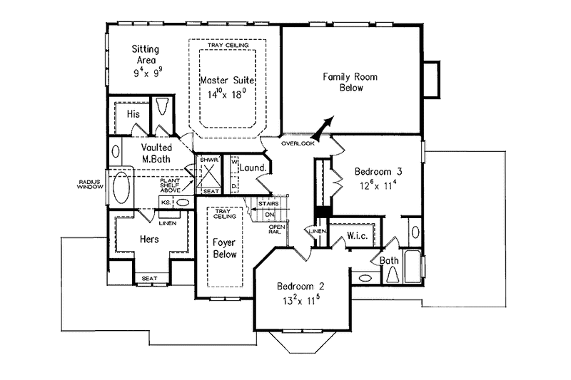 House Blueprint - Floor Plan - Upper Floor for Country House Plan #927-916 - 4 bed, 3.5 bath