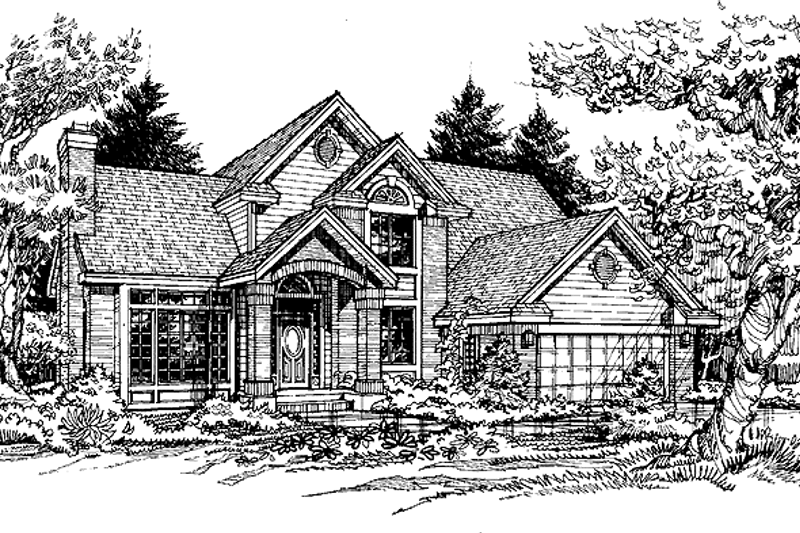 Architectural House Design - Traditional Exterior - Front Elevation Plan #320-576