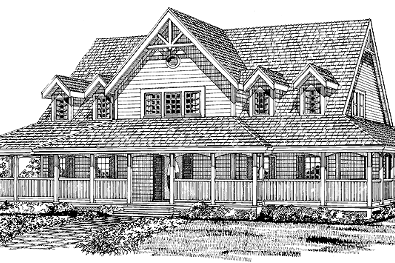 House Blueprint - Victorian Exterior - Front Elevation Plan #47-928