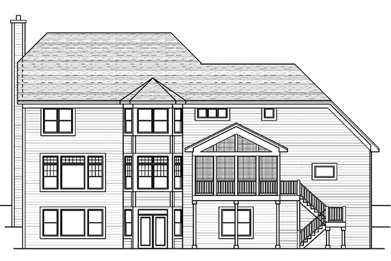 Dream House Plan - Exterior - Rear Elevation for Traditional House Plan #51-662 - 4 bed, 2.5 bath