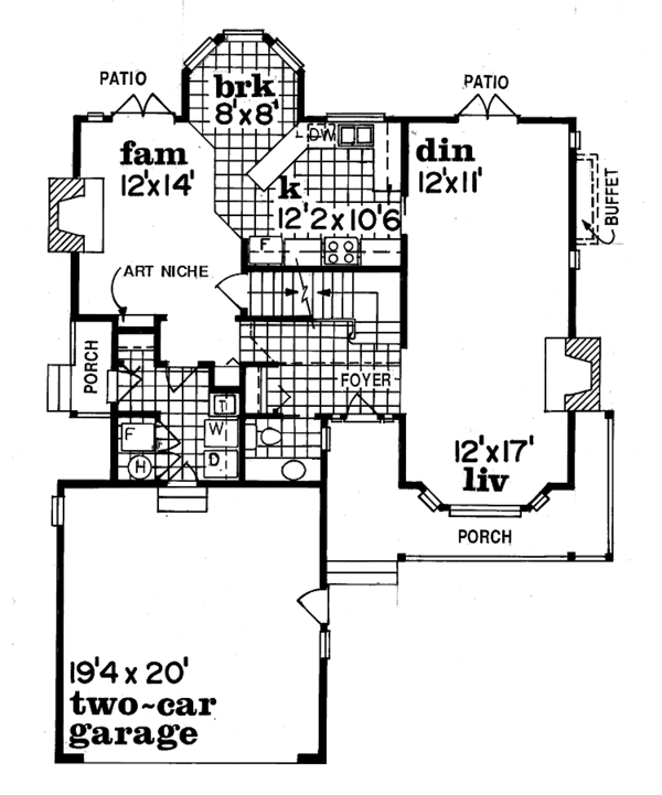Architectural House Design - Victorian Floor Plan - Main Floor Plan #47-818