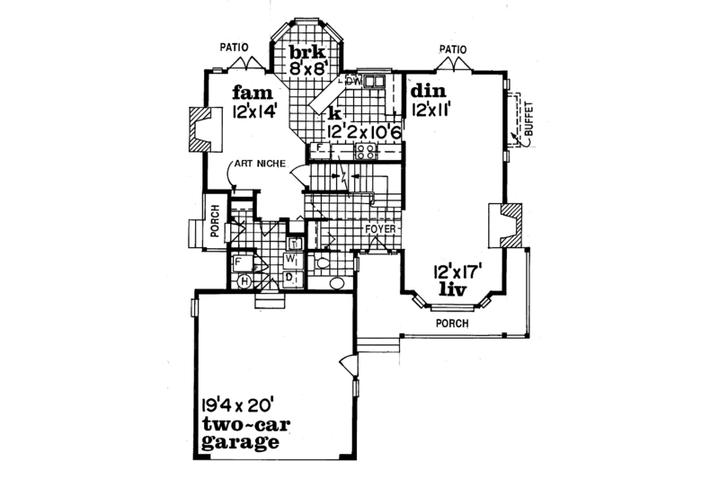 Dream House Plan - Floor Plan - Main Floor for Victorian House Plan #47-818 - 3 bed, 2.5 bath