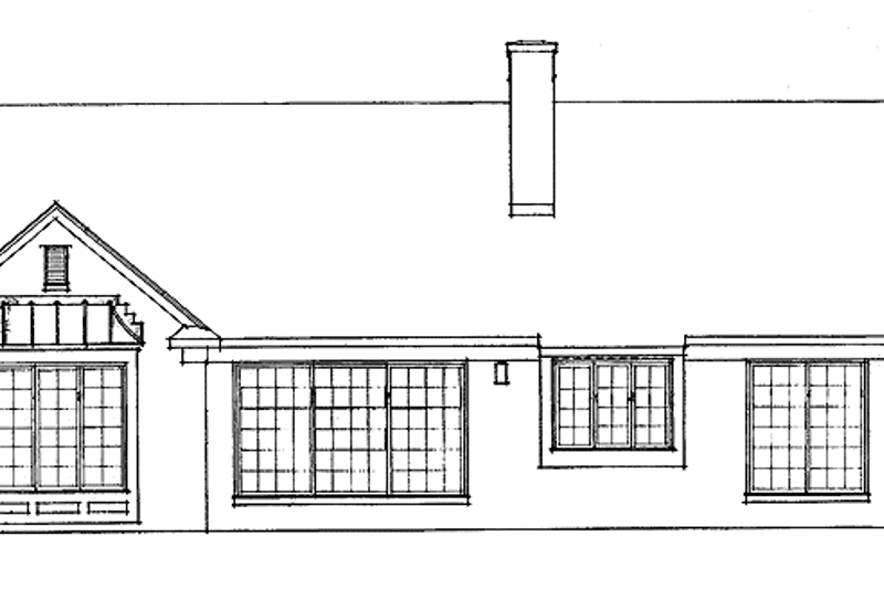 House Blueprint - Exterior - Rear Elevation for Tudor House Plan #72-881 - 3 bed, 2.5 bath
