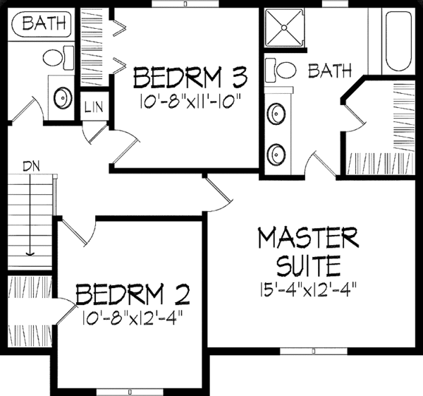 Home Plan - Tudor Floor Plan - Upper Floor Plan #51-708