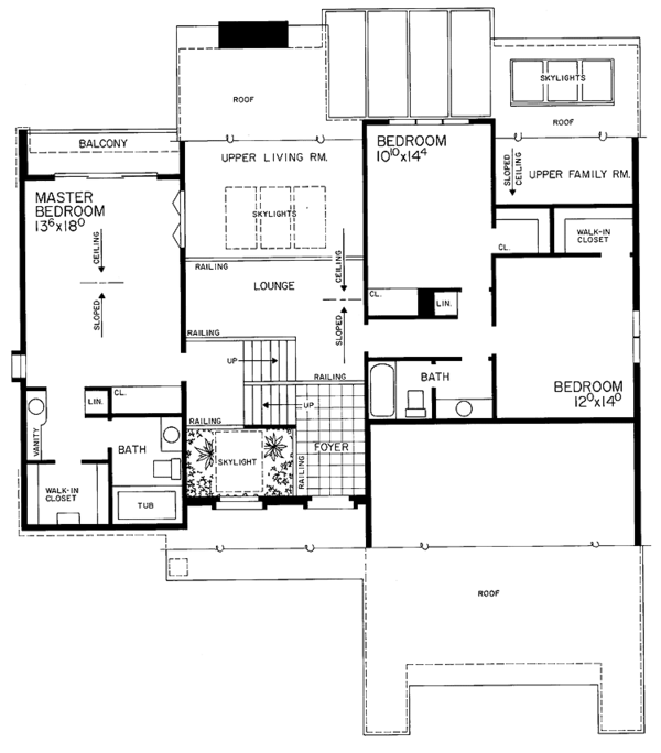 Home Plan - Contemporary Floor Plan - Upper Floor Plan #72-771