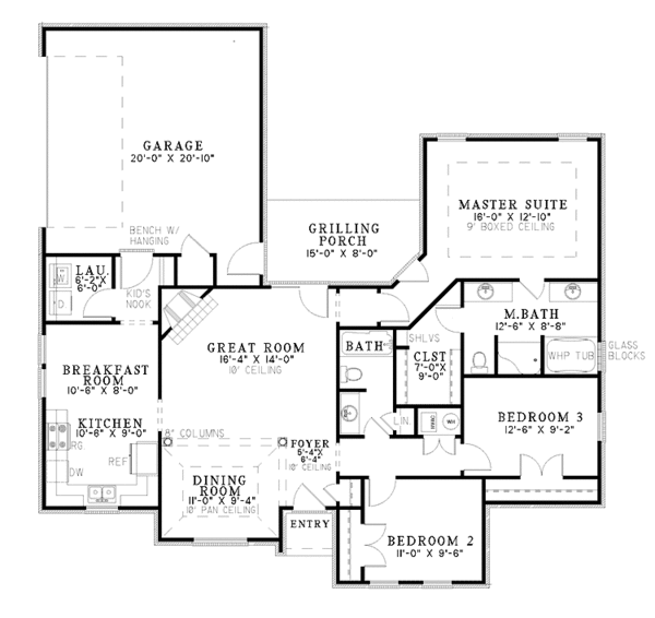 House Design - Ranch Floor Plan - Main Floor Plan #17-3258