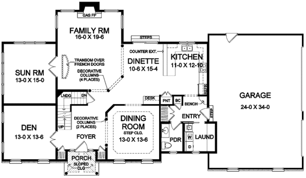 Home Plan - Classical Floor Plan - Main Floor Plan #328-362