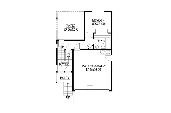 Floor Plan - Lower Floor for Craftsman House Plan #132-558 - 4 bed, 3.5 bath