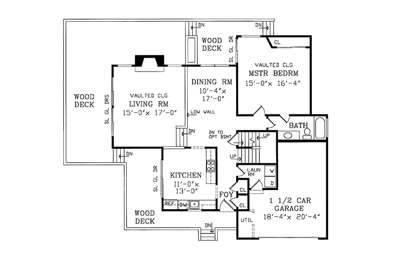 House Plan Design - Floor Plan - Main Floor for Contemporary House Plan #314-212 - 3 bed, 2 bath