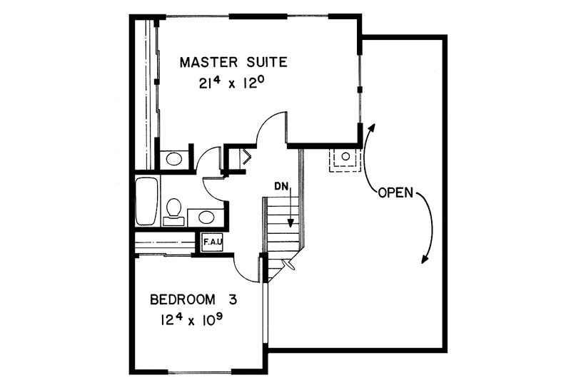 Dream House Plan - Floor Plan - Upper Floor for Contemporary House Plan #60-884 - 3 bed, 2 bath