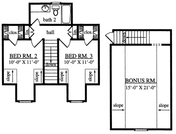 Architectural House Design - Country Floor Plan - Upper Floor Plan #42-712
