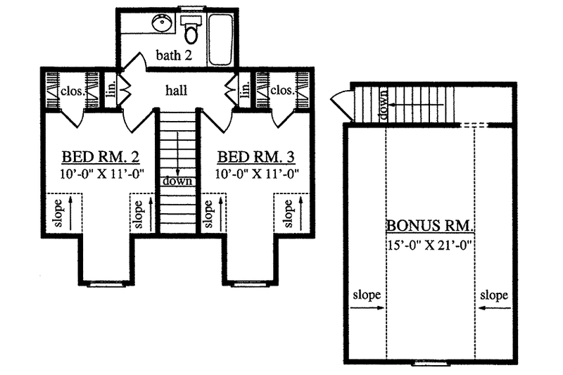 Dream House Plan - Floor Plan - Upper Floor for Country House Plan #42-712 - 3 bed, 2.5 bath