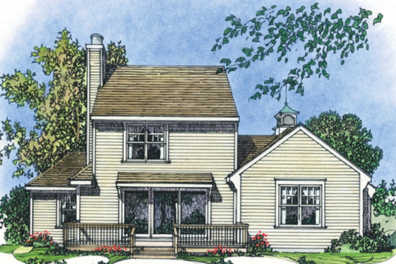 House Blueprint - Exterior - Rear Elevation 1 for Colonial House Plan #1016-102 - 3 bed, 2.5 bath